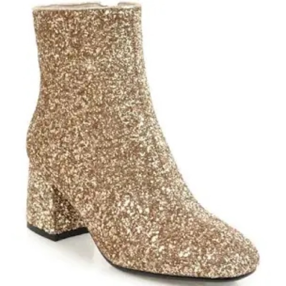 Block Heel Glitter Ankle Boots